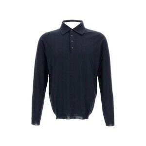 Givenchy Embossed Logo High Neck Sweater In Blue Cotton Yarn - NWT